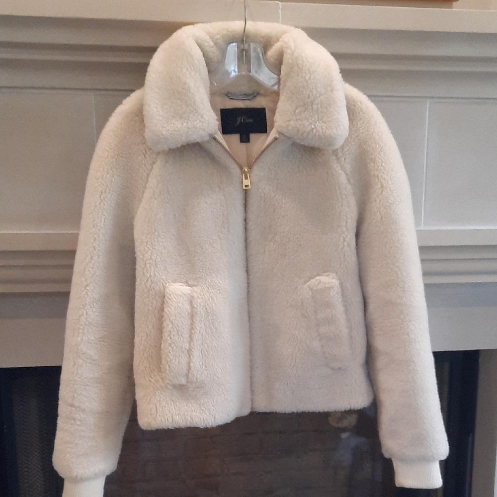 J. Crew Cream Bomber Jacket